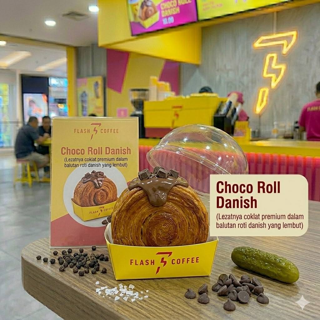 Choco Roll Danish Flash Coffee